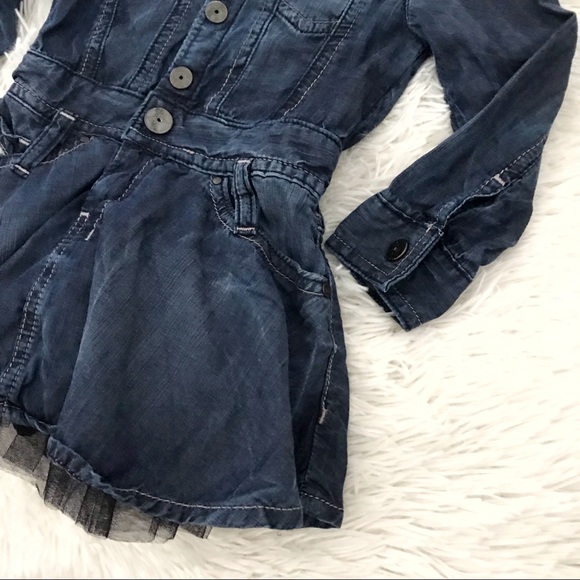 🧚♂️ Diesel Toddler Girl Tulle Flare Denim Dress - Picture 2 of 7
